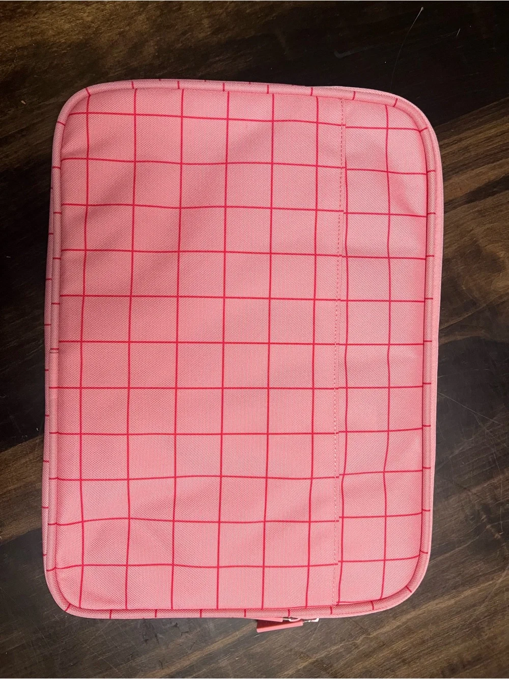 Calpak Pink Grid Travel Laptop Case